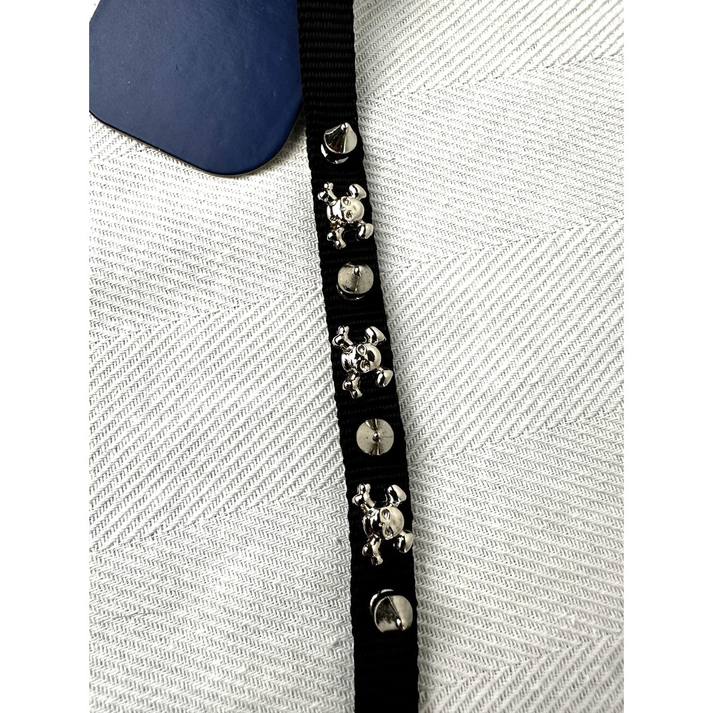 Youly The Heir Small Dog Collar 8"-10" Black Skull & Crossbones XXS Dog Collar